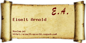 Eiselt Arnold névjegykártya